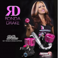 O.S. Speed B21 Ronda Drake Pink Edition Engine/75mm Header/TB03-2100SC Pipe Combo Set